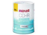 Maxell CD Recordable Media CD R 48x 700 MB 100 Pack Spindle