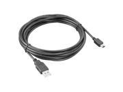 Raygo R12 40810 USB 2.0 A Male to Mini B Male Cable 12ft 480Mbps Black
