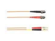 Black Box 1 m ST LC 62.5 Micron Multimode PVC Orange Fiber Optic Cable