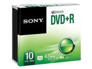 SONY 4.7GB 16X DVD R 10 Packs DiscModel 10DPR47SS