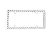 Diamond Plate Chrome License Plate Frame Free Screw Caps with this Frame
