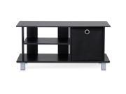 Furinno 13239EX BK Simplistic TV Entertainment Center with Bin Drawers Espresso Black