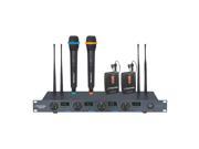 Pyle Pro Rack Mount Professional 4 Mic Wireless UHF Microphone System With 2 Lavalier and 2 Handheld Microphone