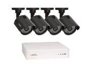 Q See 4 Channel AHD Surveillance DVR w 1TB HDD and 4 x 720P Day Night In Outdoor Security Cameras QTH4 4Z3 1