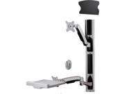 Amer Mounts AMR1AWSV1 Full Solution Sit Stand Computer Workstation Wall Mount for Flat Panel Monitor Displays and Keyboard Mouse