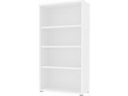 Tvilum Structure 4 Shelf Wide Bookcase in White