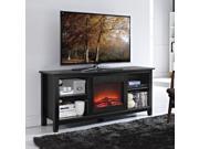 Black fireplace TV stand