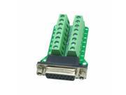 1pce DB15 D SUB female jack 15pin port Terminal Breakout PCB RS232 2 row without nut