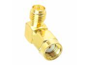 10pcs Adapter 90° RP.SMA male jack to RP.SMA female plug connector right angle M F
