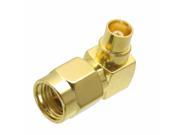 1pce Adapter 90° SMA plug male to MCX female connector right angle gold plating