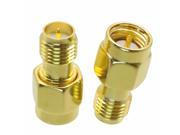 1pce Adapter connector RP SMA plug pin to SMA plug pin RF COAXIAL straight