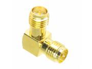 10pcs RP SMA female plug center to female right angle in series adapter connector