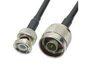 1pce Cable 3FT BNC male plug to N male plug KSR195 RF Pigtail jumper cabl