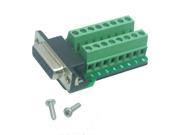 1pc DB15 D SUB female jack 15pin port Terminal Breakout PCB RS232 2 row without nut