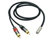 1pce 3.5mm jack stereo to 2 RCA plug mono Pro Lead DIY Y Cable Canare L 4E6S 3M