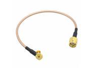 1pce Cable RP SMA male jack center to MCX female right angle RG316 cable pigtail 15cm