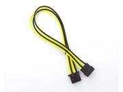 Kobra Cable MAX 4pin Molex Extension Black UV Yellow 16in.