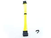 Kobra Cable MAX 4pin Molex Extension UV Yellow 8in.