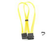 Kobra Cable MAX 4pin EZ Pinch Molex Extension Yellow 16in.