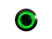PrimoChill Black Aluminum Momentary Vandal Switch 22mm Ring Illumination Green LED