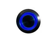 PrimoChill Black Aluminum Latching Vandal Switch 22mm Ring Illumination Blue LED
