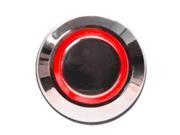 PrimoChill Silver Aluminum Momentary Vandal Switch 16mm Ring Illumination Red LED