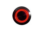 PrimoChill Black Aluminum Latching Vandal Switch 16mm Ring Illumination Red LED