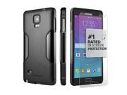 SaharaCase Galaxy Note 4 Black Case Classic Protection Kit with ZeroDamage Tempered Glass