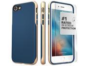 SaharaCase iPhone 7 Blue Gold Case Trend Protective Kit Bundle with ZeroDamage Tempered Glass Screen Protector