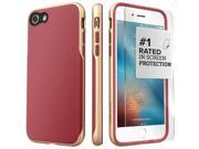 SaharaCase iPhone 7 Red Gold Case Trend Protective Kit Bundle with ZeroDamage Tempered Glass Screen Protector