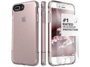 SaharaCase iPhone 7 Plus Rose Gold Clear Case Inspire Protective Kit Bundle with ZeroDamage Tempered Glass
