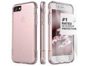 SaharaCase® iPhone 7 Rose Gold Clear Case Inspire Protective Kit Bundle with ZeroDamage® Tempered Glass