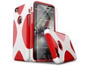 SaharaCase iPhone 6 6s Red White Case X Case Protective Kit Bundle with ZeroDamage Tempered Glass