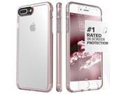 SaharaCase iPhone 7 Plus Rose Gold Case Clear Protective Kit Bundle with ZeroDamage Tempered Glass