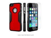 SaharaCase iPhone SE 5s 5 Red Viper Case Classic Protective Kit Bundle with ZeroDamage Tempered Glass