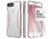 SaharaCase iPhone 7 Plus Rose Gold Clear Case Classic Protective Kit Bundle with ZeroDamage Tempered Glass