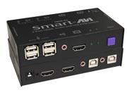 Smartavi HKM 02S 2 Port HDMI USB Audio KVM Switcher for Mac PC Linux and Sun