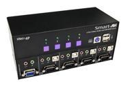 Smartavi VNET 4PS 4x1 USB KVM Switch with Stereo Audio VNET Series 1920x1200