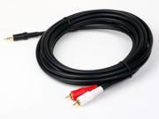 50ft 15m Mini Stereo 3.5mm to Dual RCA Audio Cable for iPod iPad AUX Receiver