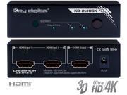 Key Digital KD 2x1CSK 2 Inputs to 1 Output HDMI Switcher Supports Ultra HD 4K