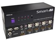 Smart AVI HKM 04S SmartAVI 4 Port HDMI USB and Audio KVM Switch 4 Computer s 1 Local User s 6 x USB 5 x
