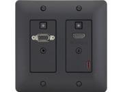 HDMI VGA HDBaseT Wall Plate Extender Tx Black