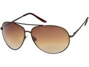 Sunglass Warehouse Trooper 1219 Bronze Brown Frame with Amber Lenses Unisex Aviator Sunglasses