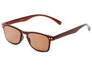 Readers.com The Declan Flexible Sun Reader 2.75 Brown with Amber Unisex Retro Square Reading Sunglasses