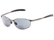 Readers.com The Sean Bifocal Sun Reader 1.50 Glossy Grey with Smoke Unisex Sport Wrap Around Reading Sunglasses