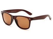 Sunglass Warehouse Drifter 540432 Brown Frame with Amber Lenses Unisex Retro Square Sunglasses