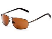 Readers.com The Albany Bifocal Sun Reader 3.00 Glossy Grey with Amber Unisex Aviator Reading Sunglasses