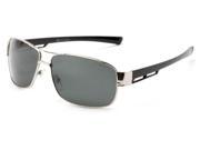 Sunglass Warehouse Ottawa 8137 Glossy Silver Frame with Smoke Lenses Mens Aviator Sunglasses
