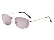 Readers.com The Randy Sun Reader 3.00 Silver with Smoke Mens Rectangle Reading Sunglasses