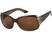 Readers.com The Bernice Bifocal Sun Reader 2.00 Brown with Amber Womens Square Reading Sunglasses